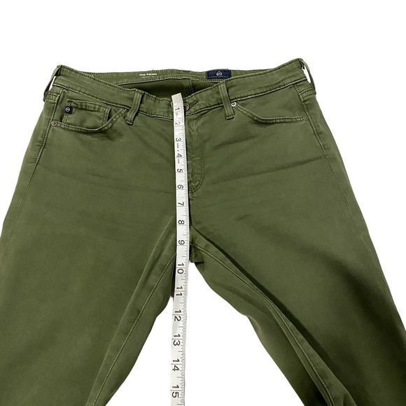 AG Adriano Goldschmied The Prima Cigarette Leg Olive‎ Green Jeans Size 27 R - Picture 7 of 8